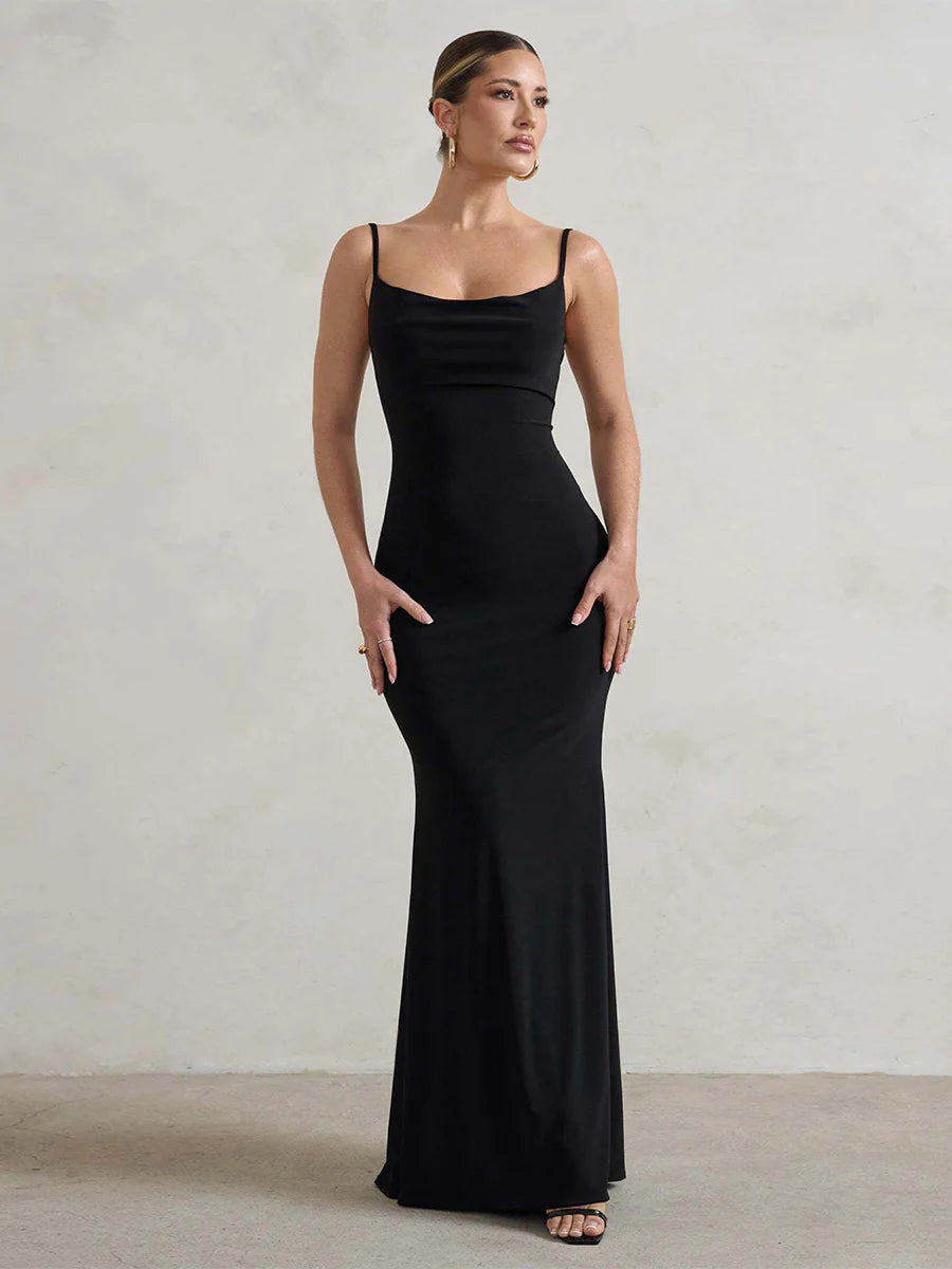 Party Dress Spaghetti Strap Openback Sexy Mermaid Maxi Dress