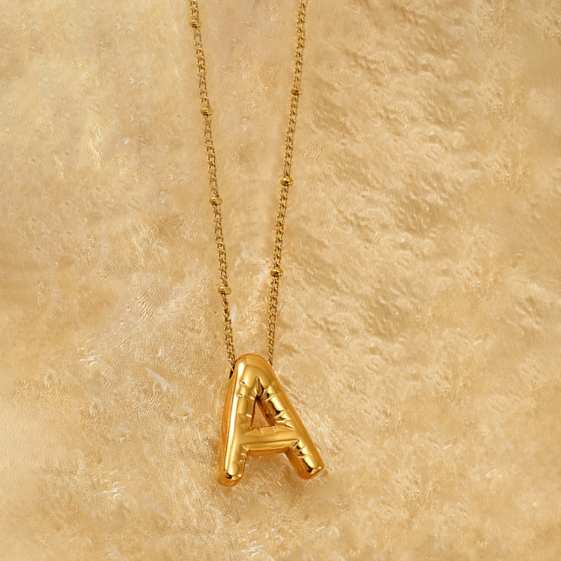 Gold Plated Anti Tarnish Stainless Steel Alphabetical Pendant